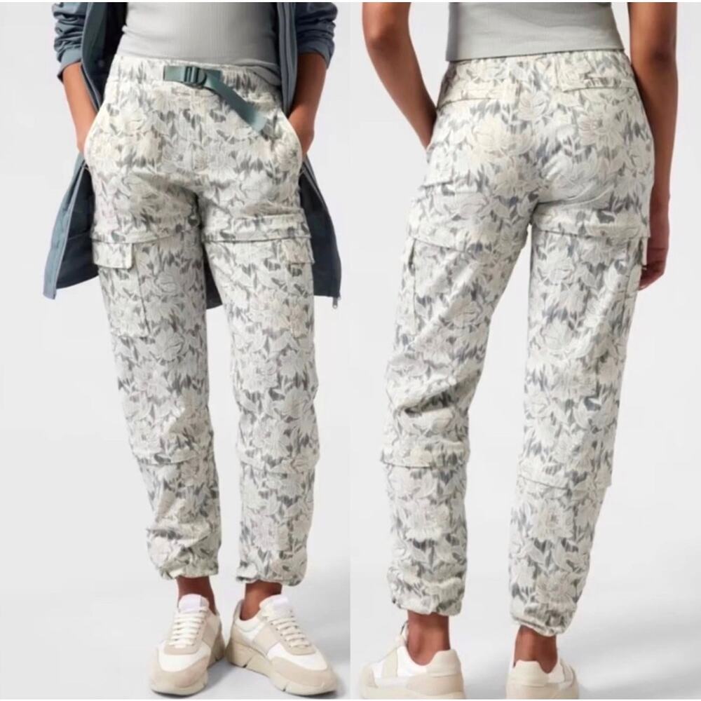 Athleta Trekkie Convertible Hike Pants Ethereal Bloom Magnolia White 4